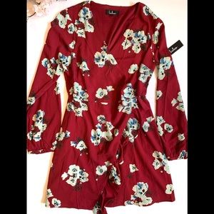 Floral wrap mini dress